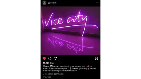 50 Cent's Second Vice City Post Instagram