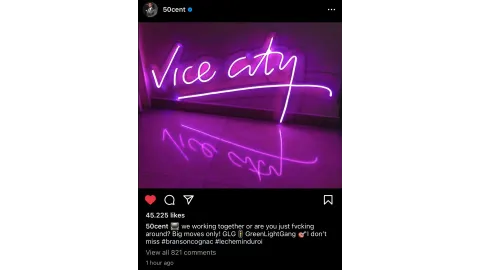 50 Cent Second Vice City Post Instagram