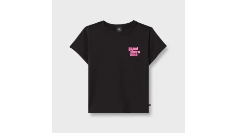 Black Grand Theft Auto VI Women’s Cropped Baby Logo Tee