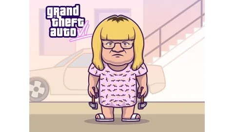 Crazy Hammer Lady Illustration Design By Catalyst