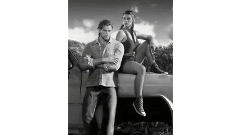 GTA 6 Love Magazine Black and White Jason and Lucia