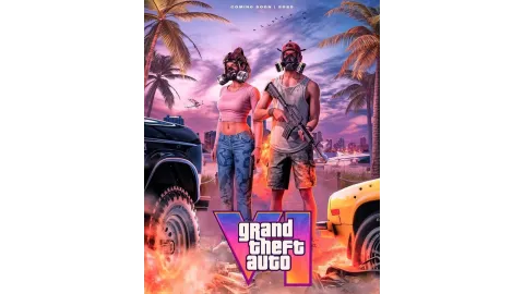GTA VI Jason and Lucia Gas Mask Fan Art