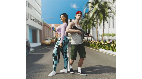 Jason And Lucia Render With Weapons