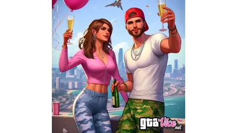 Lucia and Jason Celebrating Concept Art (AI Generated By Psy)