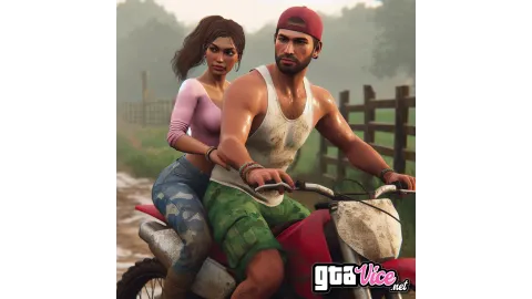 Lucia and Jason Dirt Bike Concept Art (AI Generated By Psy)