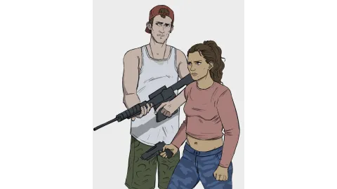 Lucia and Jason fan art by @debunkedwaffles