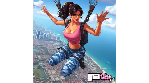 Lucia Parachuting Concept Art (AI Generated By Psy)