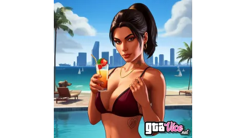 Lucia With a Cocktail Concept Art (AI Generated By Psy)