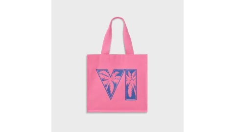 Pink and Blue Grand Theft Auto VI Canvas Tote