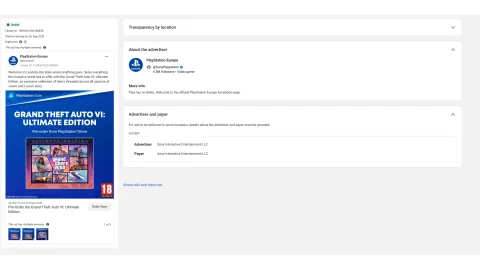 PlayStation GTA 6 EU & UK Age Rating Advert