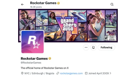 Rockstar Games X Header Cover Art