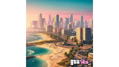 Vice City Skyline Concept Art (AI Generated By Psy)