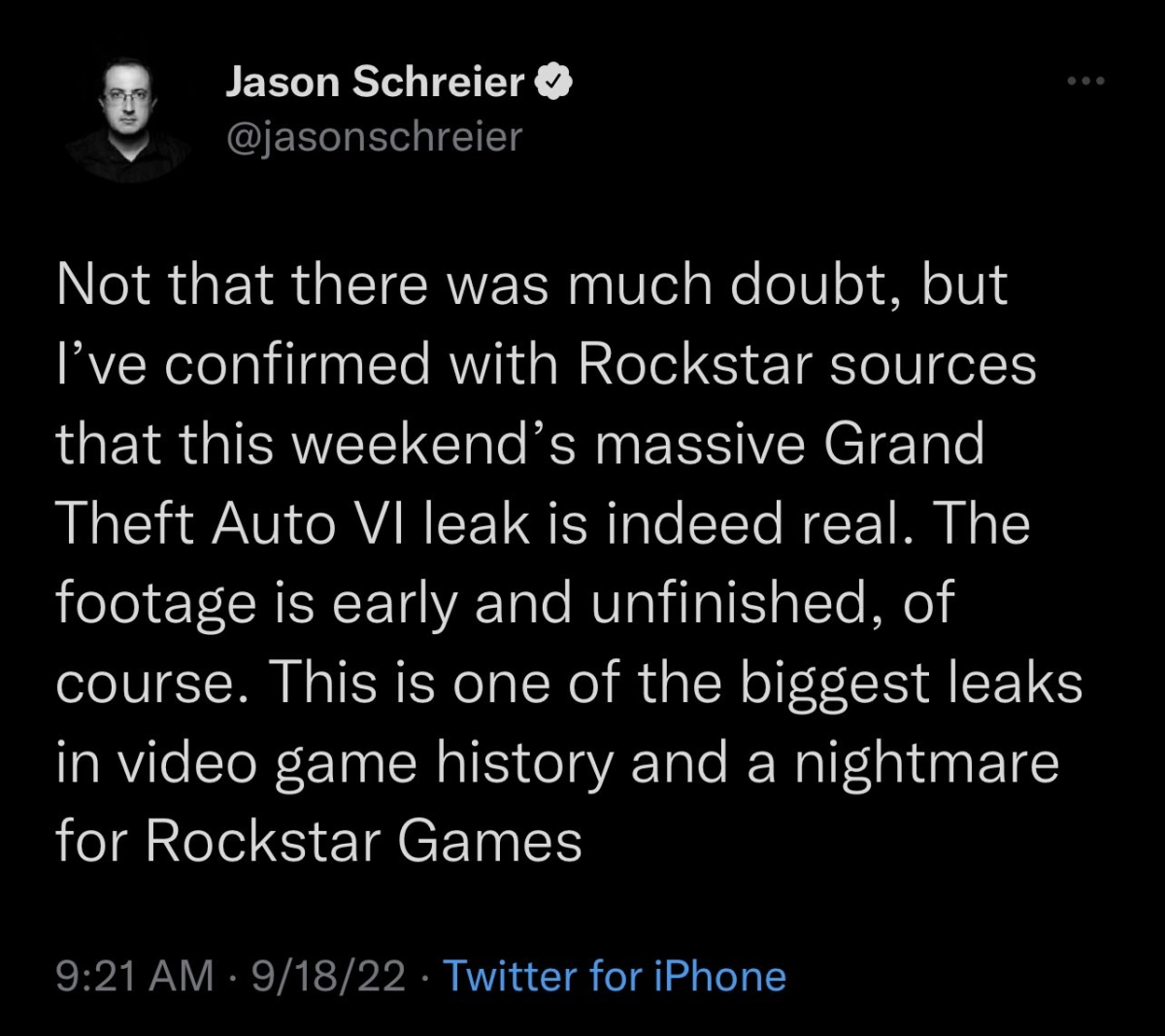 Jason Schreier Gta Vi Leak