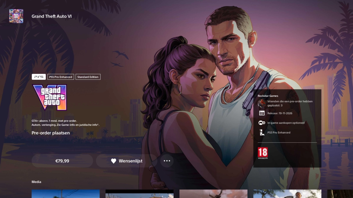 PlayStation Store GTA VI PEGI 18