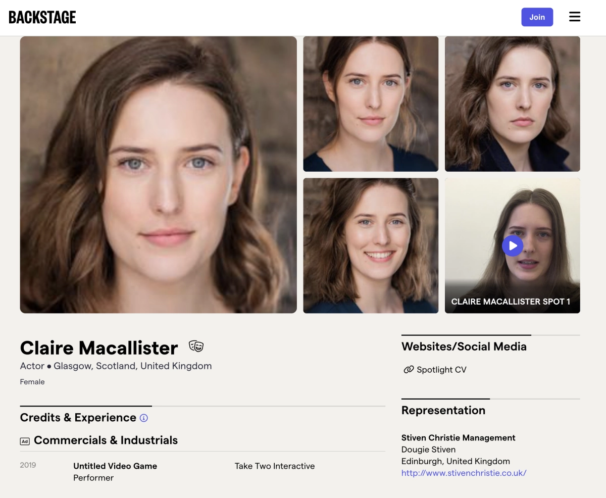 Possible GTA 6 Acting Credit Claire Macallister