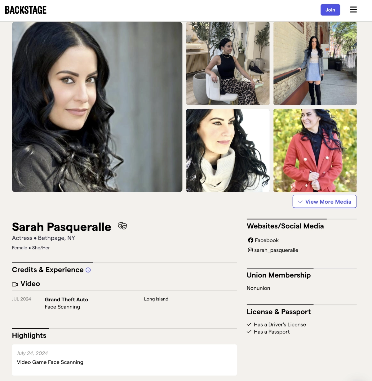 Possible GTA 6 Acting Credit Sarah Pasqueralle
