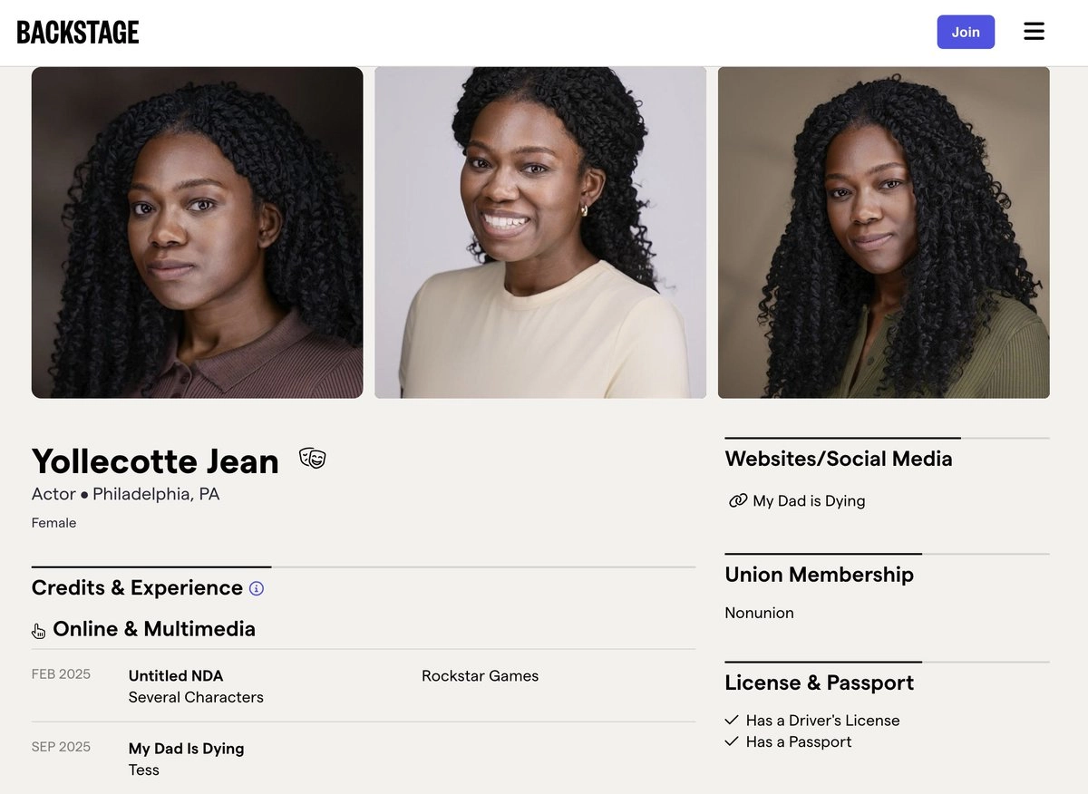 Possible GTA 6 Acting Credit Yollecotte Jean
