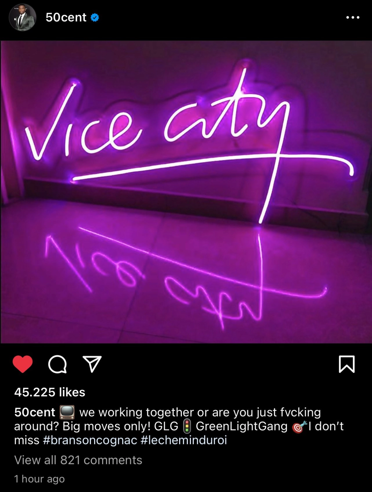 50 Cent Second Vice City Post Instagram