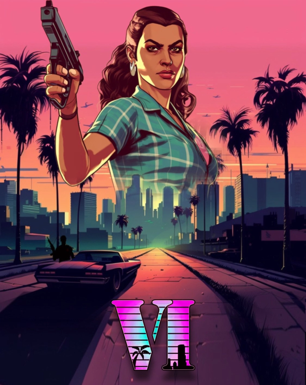 AI Generated GTA VI Lucia Poster By ObscureOutlaw