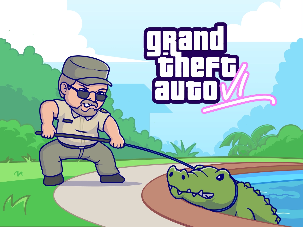 Alligator Catcher Illustration Design By Catalyst