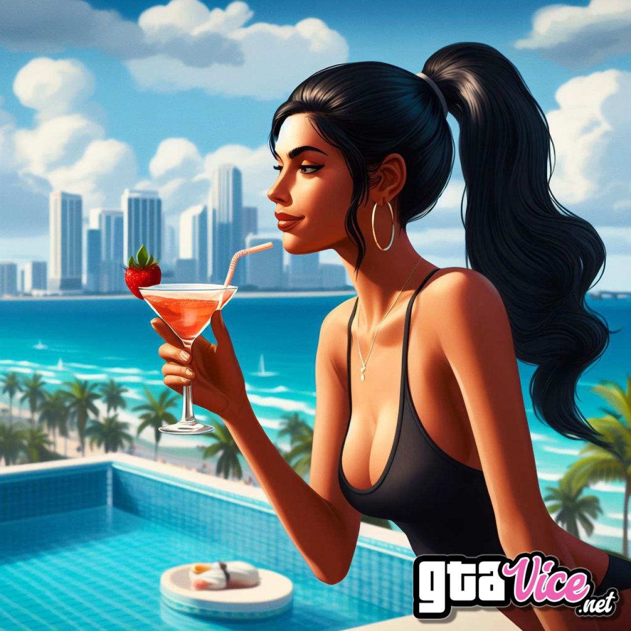 Cocktail Girl Concept Art (AI Generated By Psy)