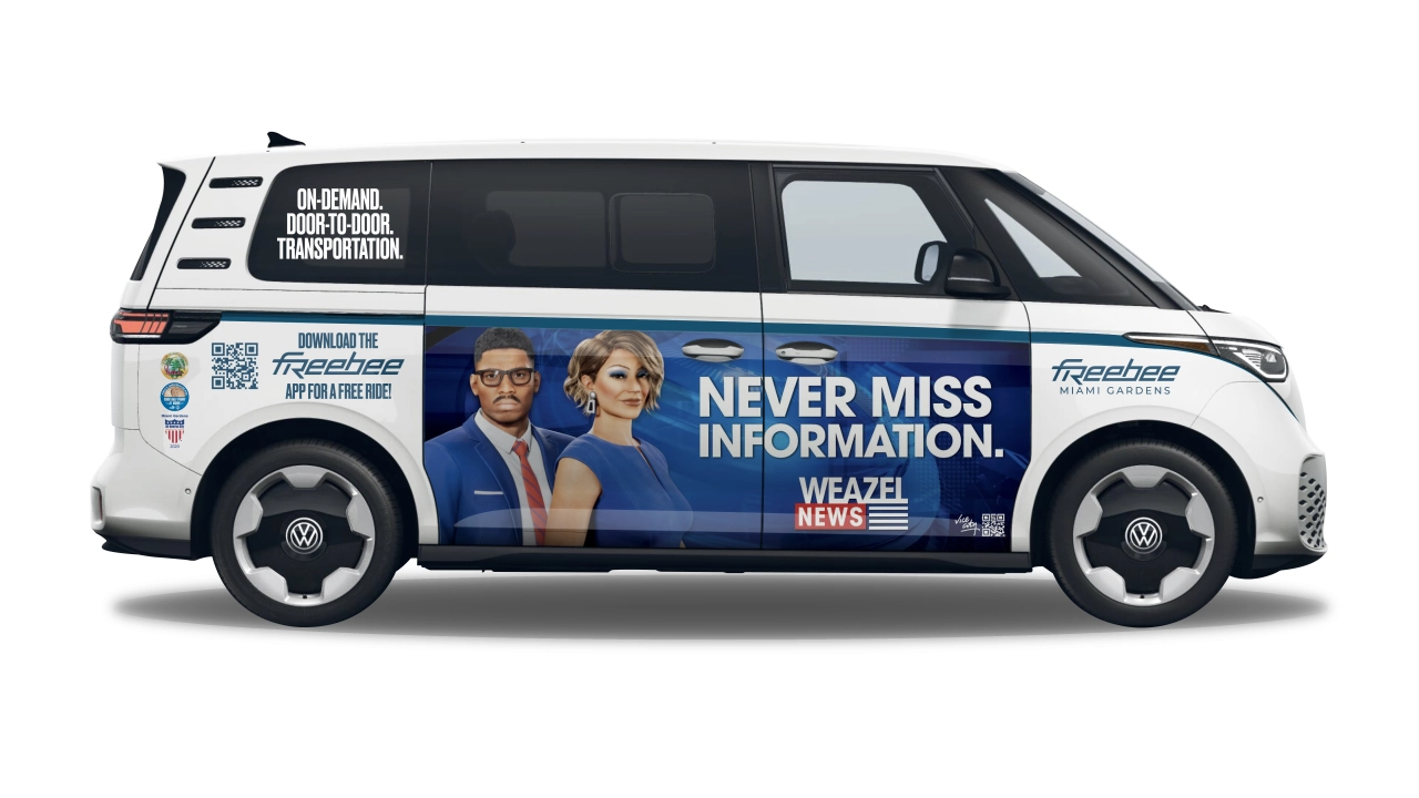 Freebee Weazel News Mockup White