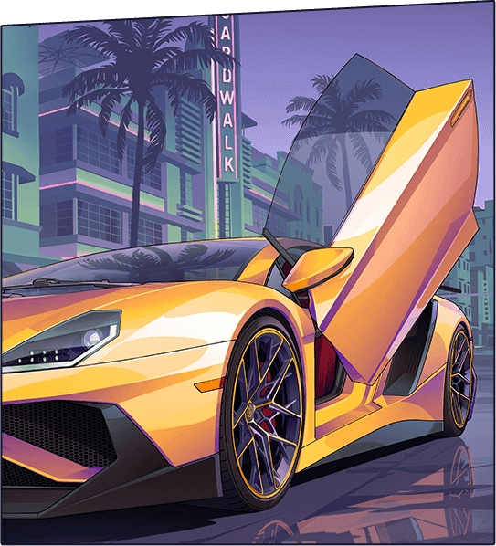 GTA 6 Cover Art Sports Car