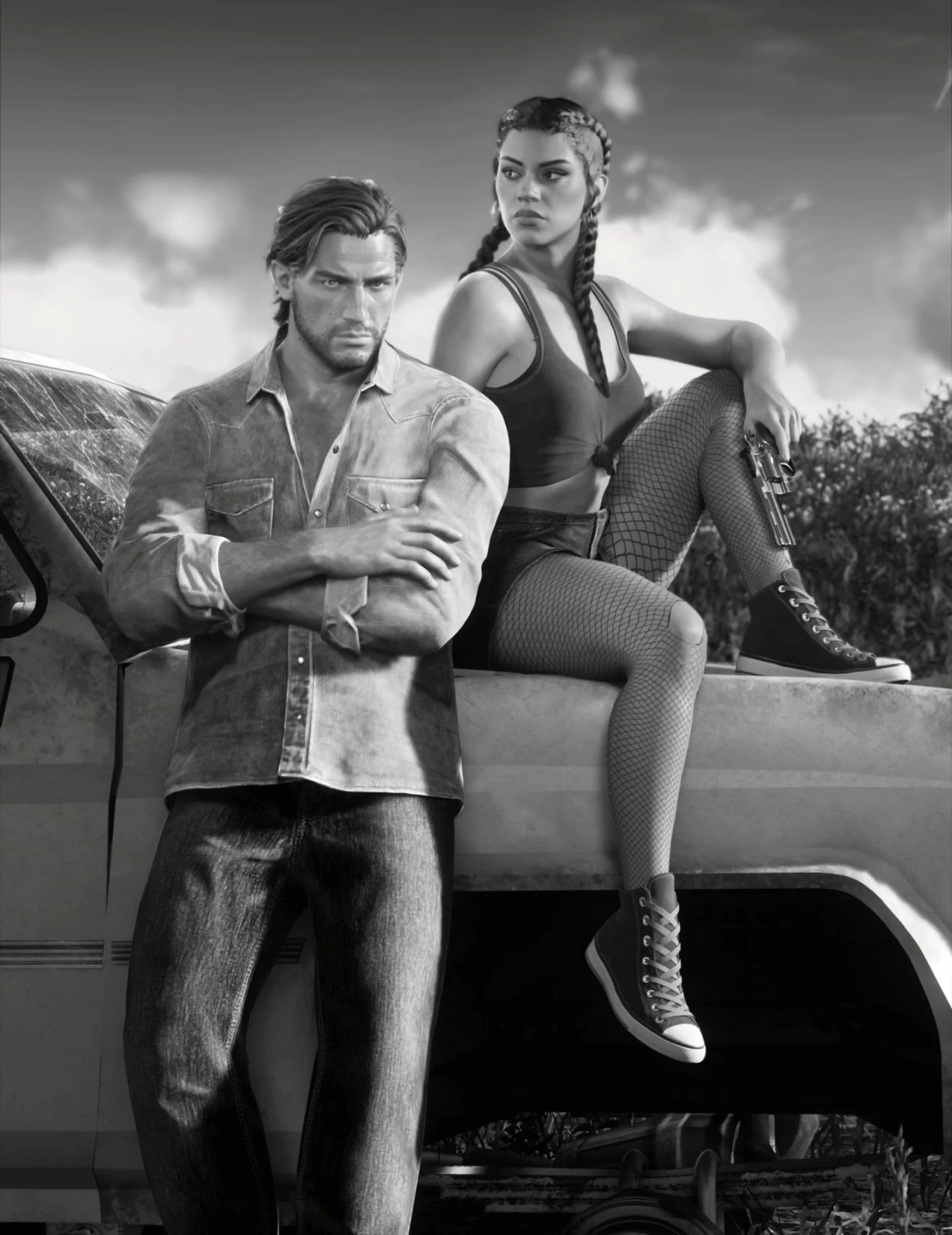 GTA 6 Love Magazine Black and White Jason and Lucia