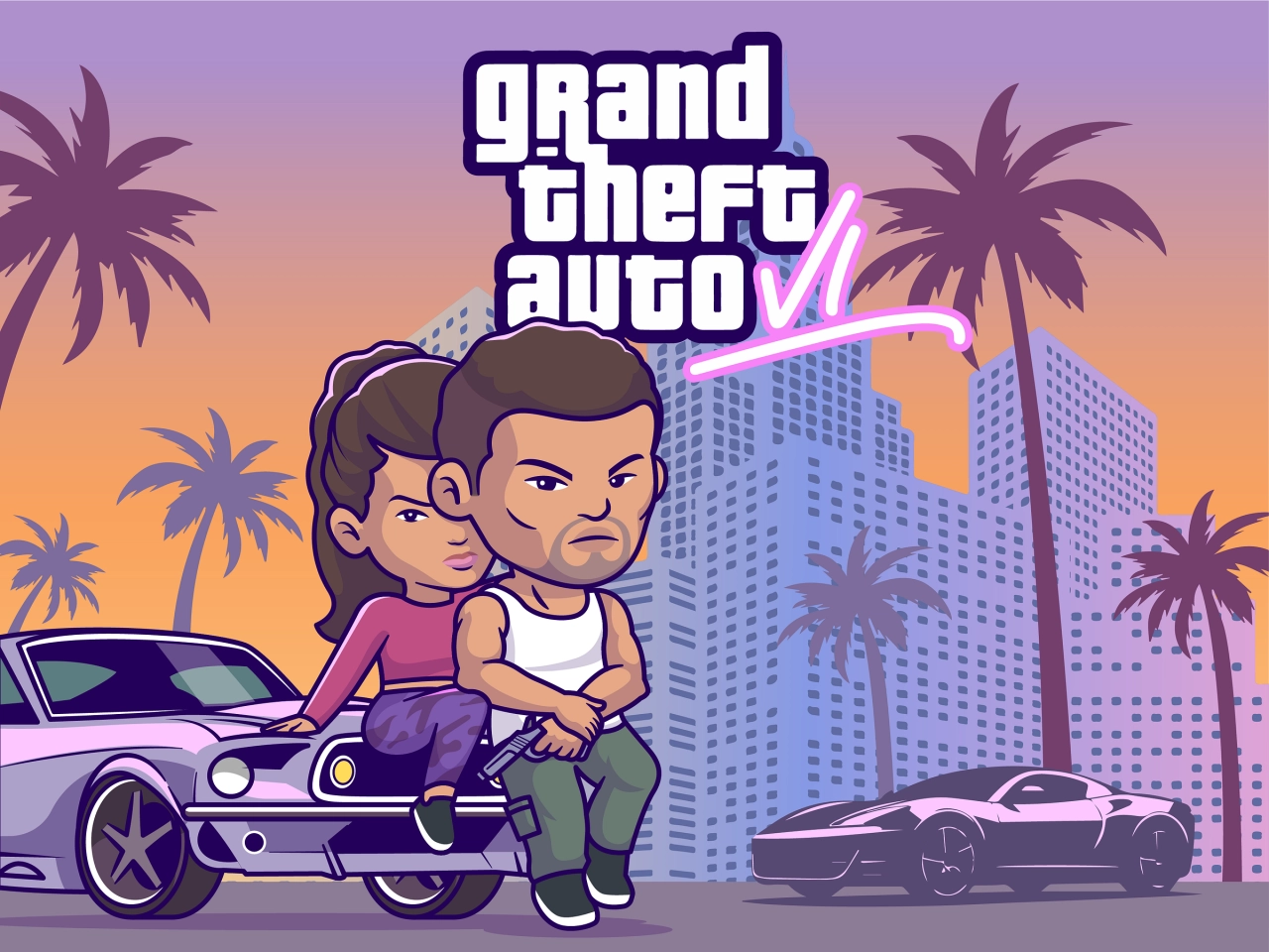 GTA Vi Artwork Illustration Design By Catalyst