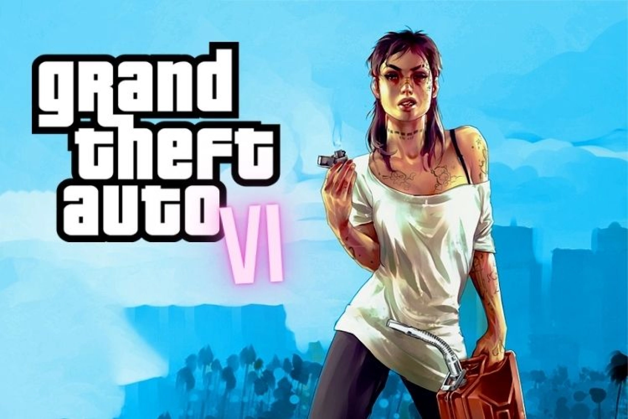 GTA VI Fan Logo With Fire Girl