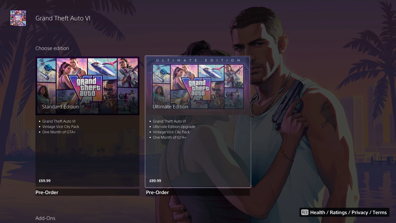 GTA VI Pre-order Playstation 5 Editions