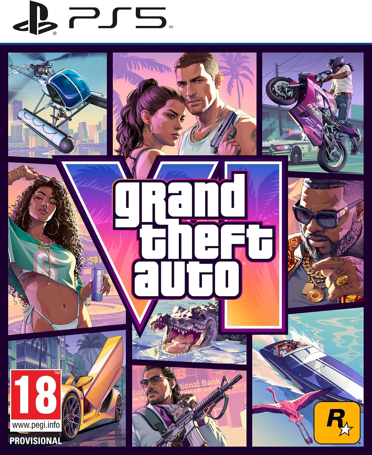 GTA VI PS5 Cover PEGI 18 Provisional