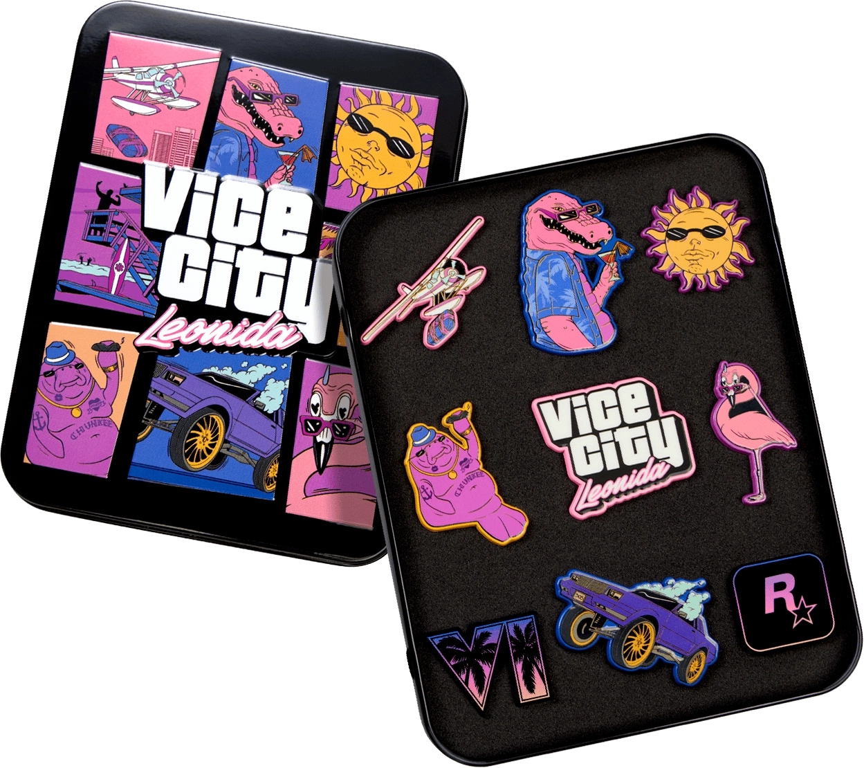 GTA VI Collectors Vice City Leonida Pin Set Transparent