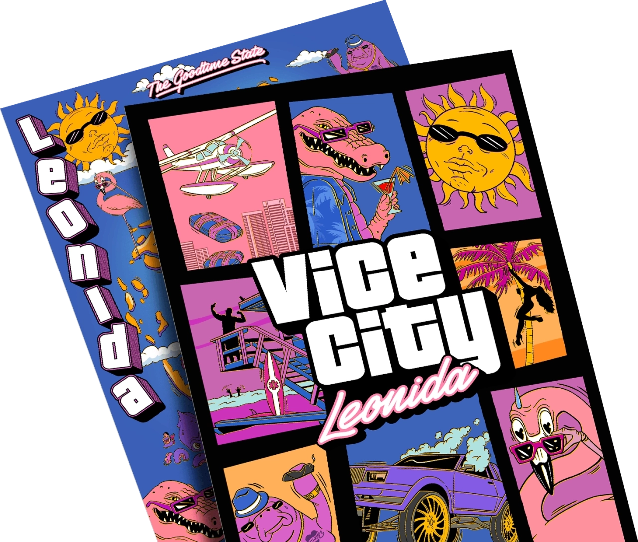 GTA VI Collectors Vice City Leonida Poster And Map Transparent