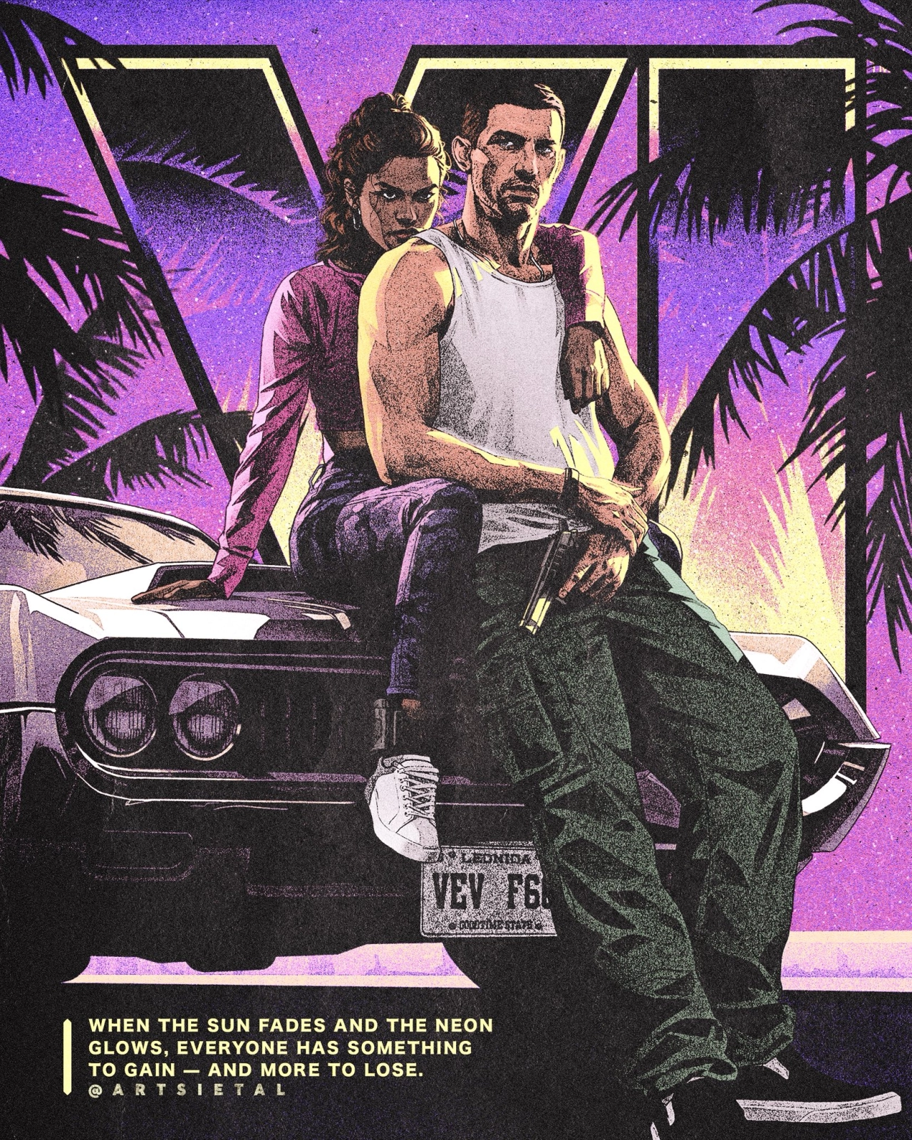 Jason And Lucia GTA VI Poster By Artsietal