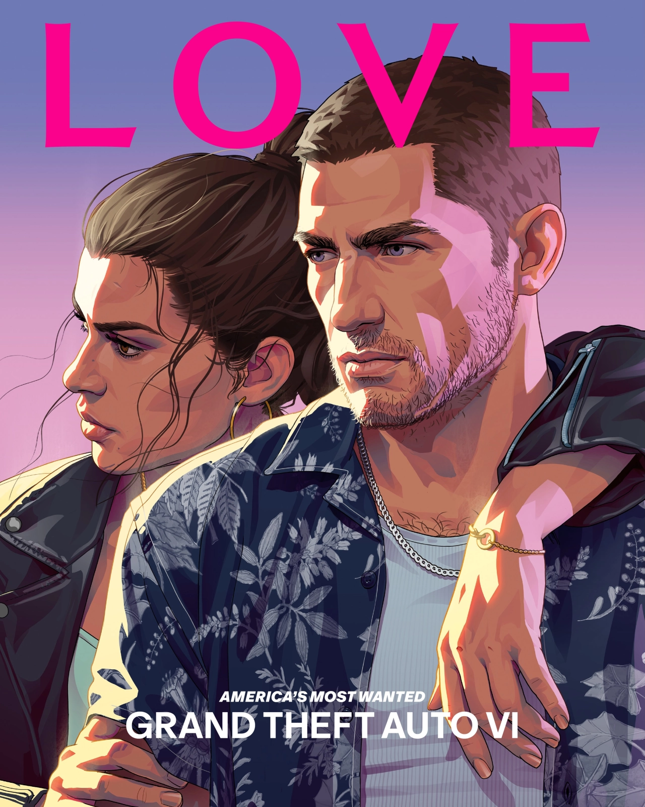 LOVE Magazine Jason and Lucia Artwork Cover