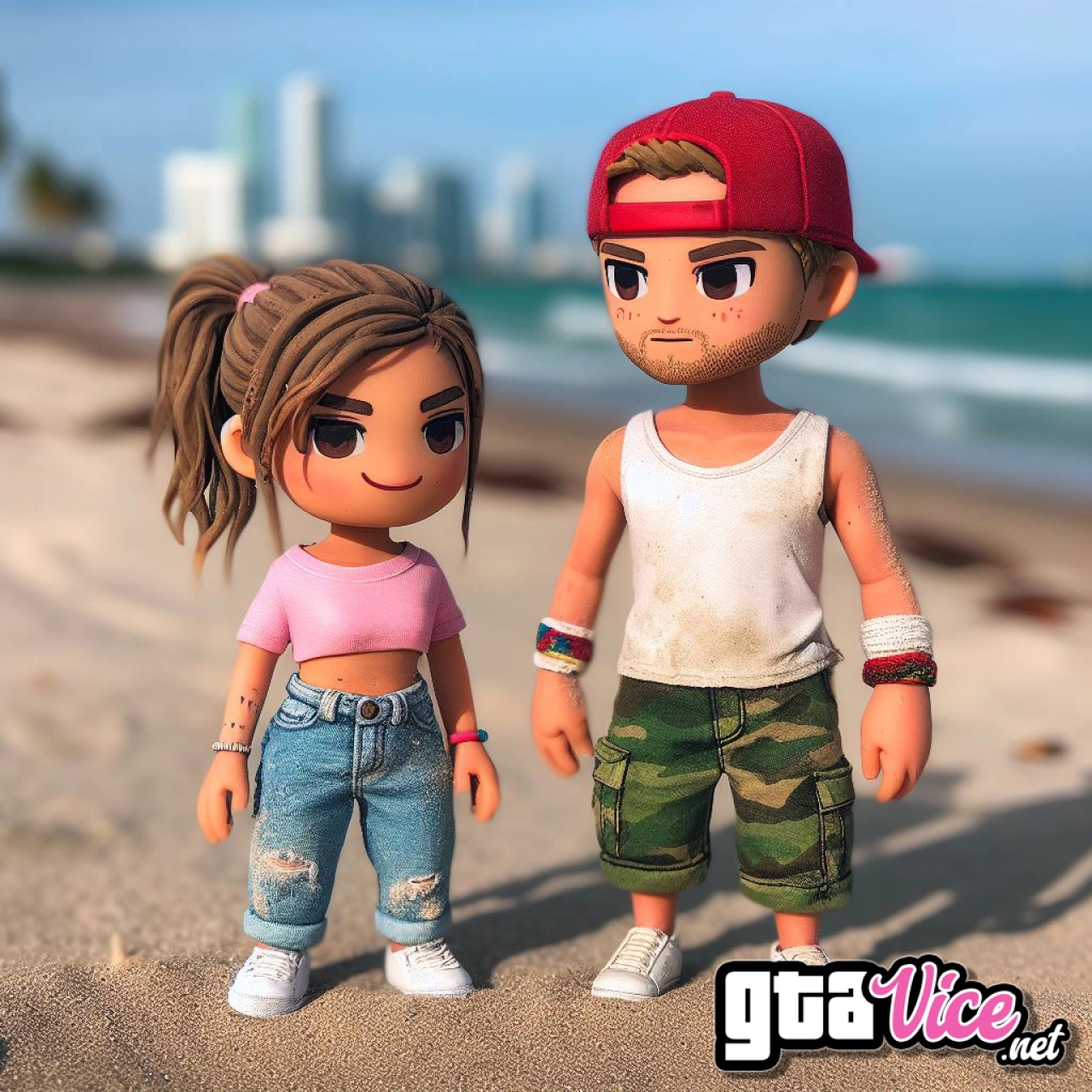 Lucia and Jason Beach Dolls Concept Art (AI Generated By Psy)