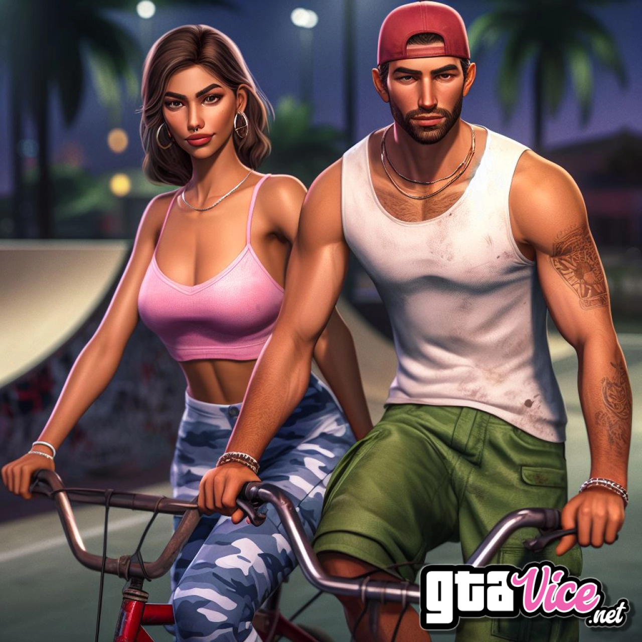 Lucia and Jason BMX Concept Art (AI Generated By Psy)