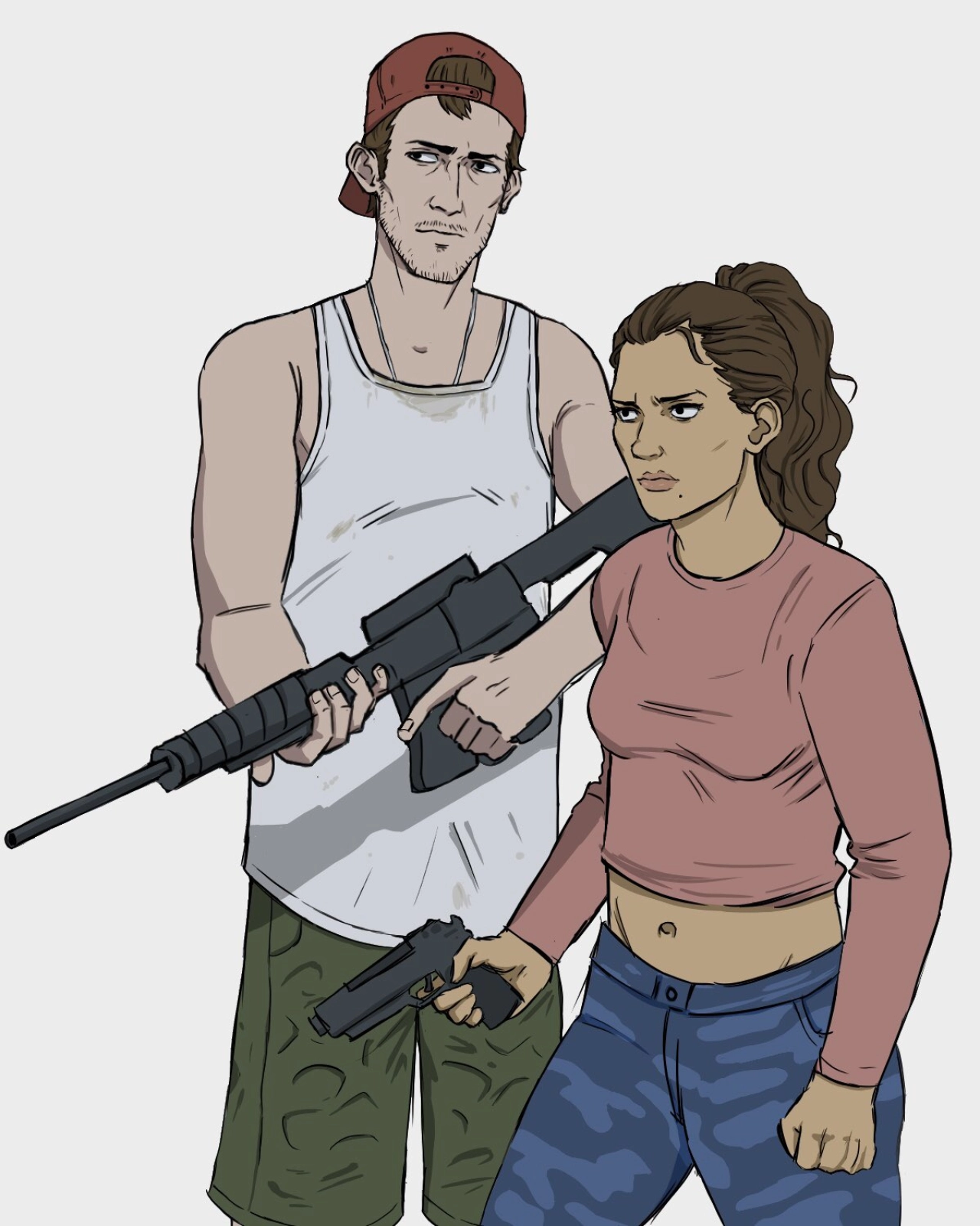 Lucia and Jason fan art by @debunkedwaffles