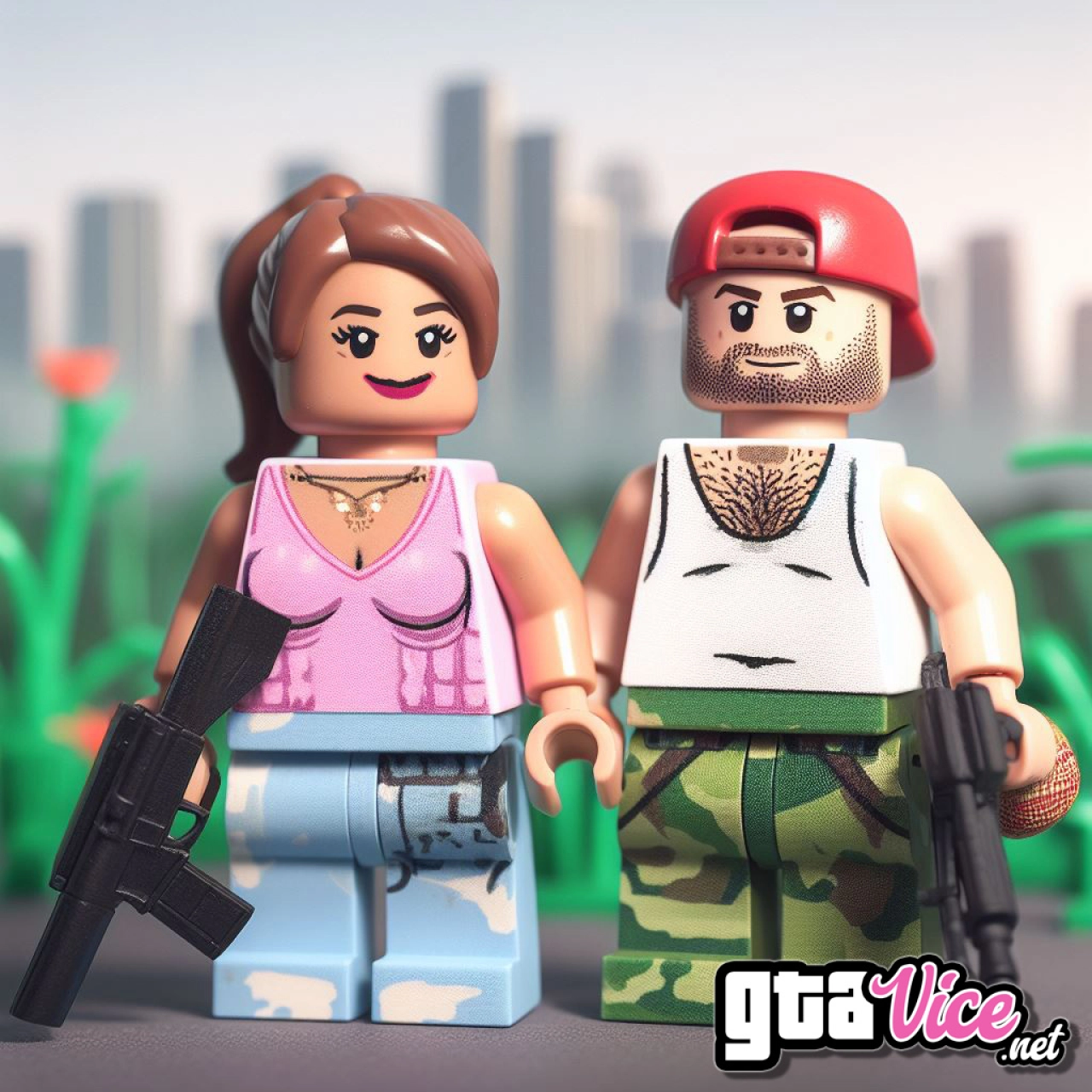 Lucia and Jason LEGO Weapons 3 Concept Art (AI Generated By Psy)