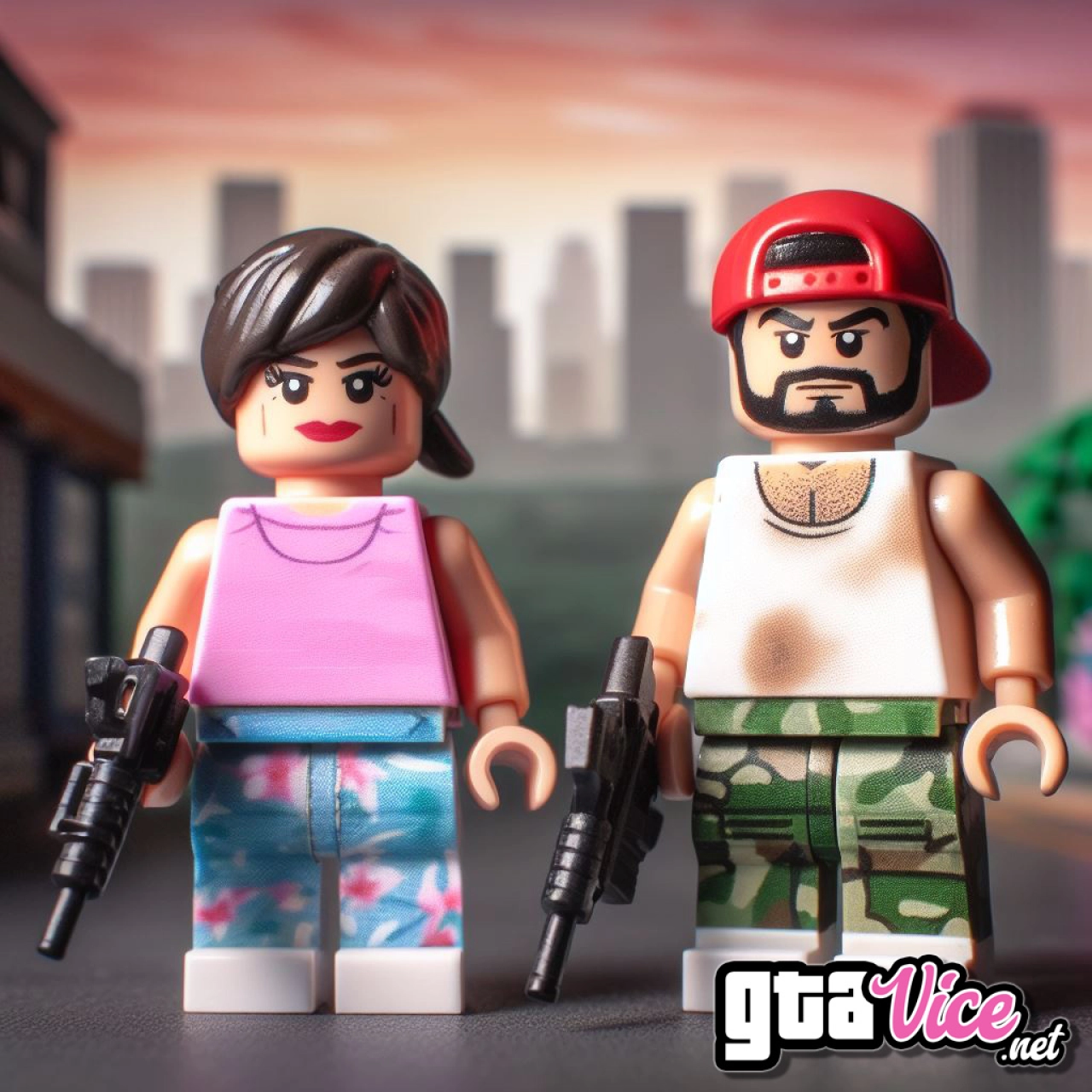 Lucia and Jason LEGO Weapons Concept Art (AI Generated By Psy)