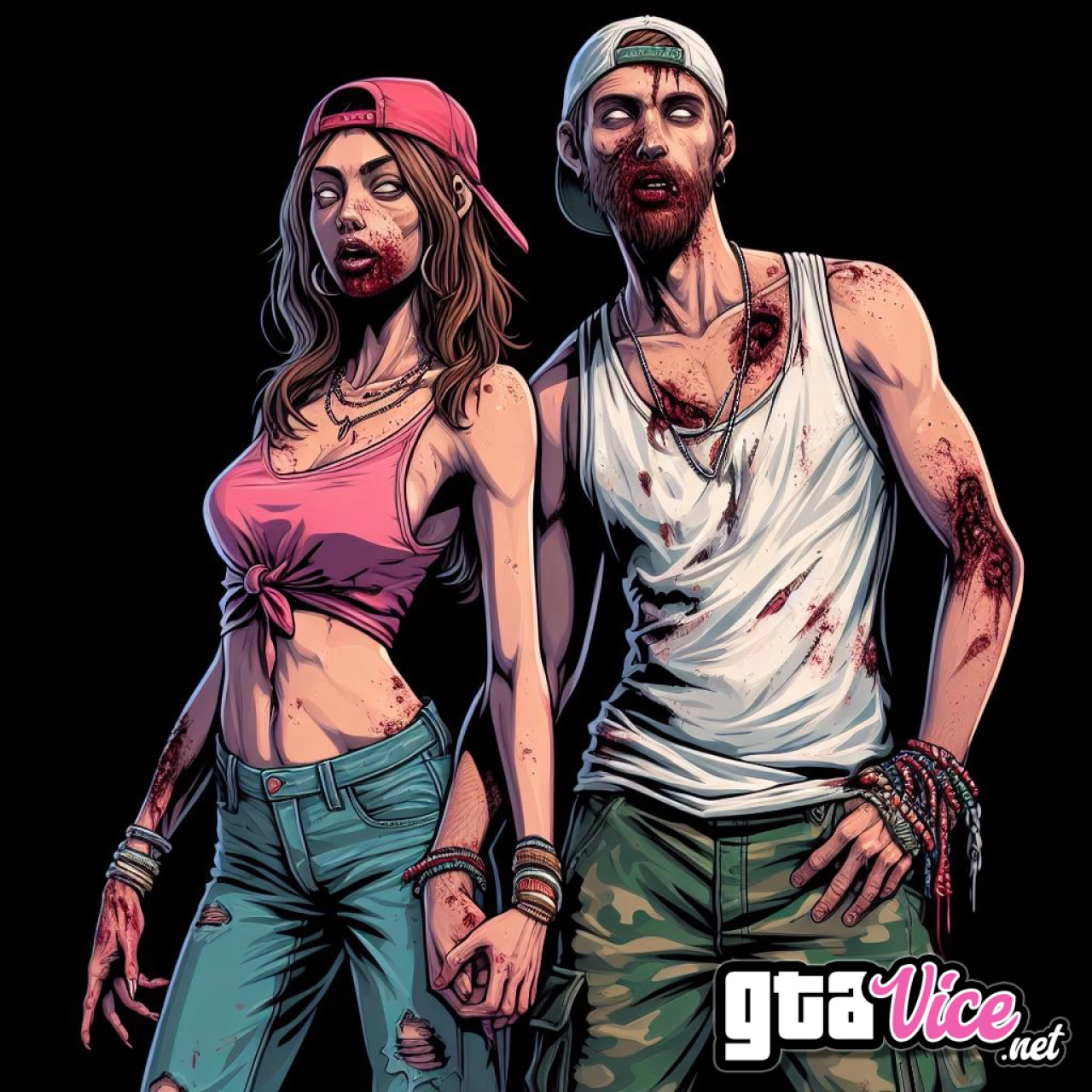 Lucia and Jason Zombies Concept Art (AI Generated By Psy)