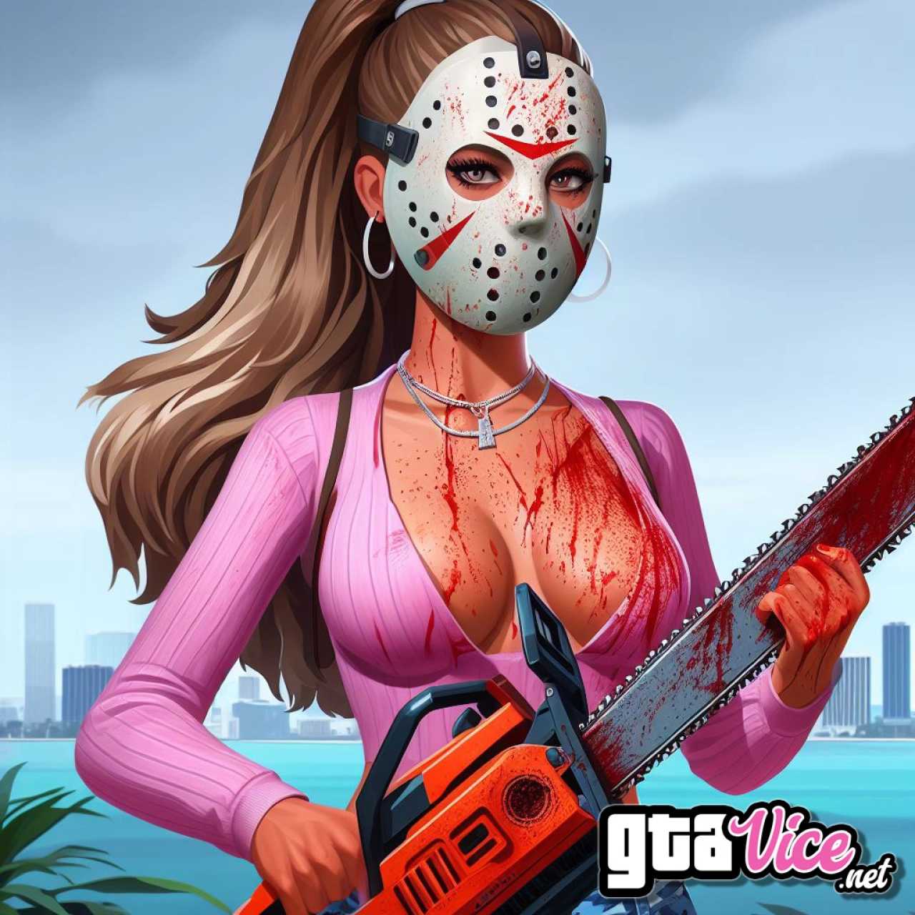 Lucia Chainsaw Massacre Concept Art (AI Generated By Psy)