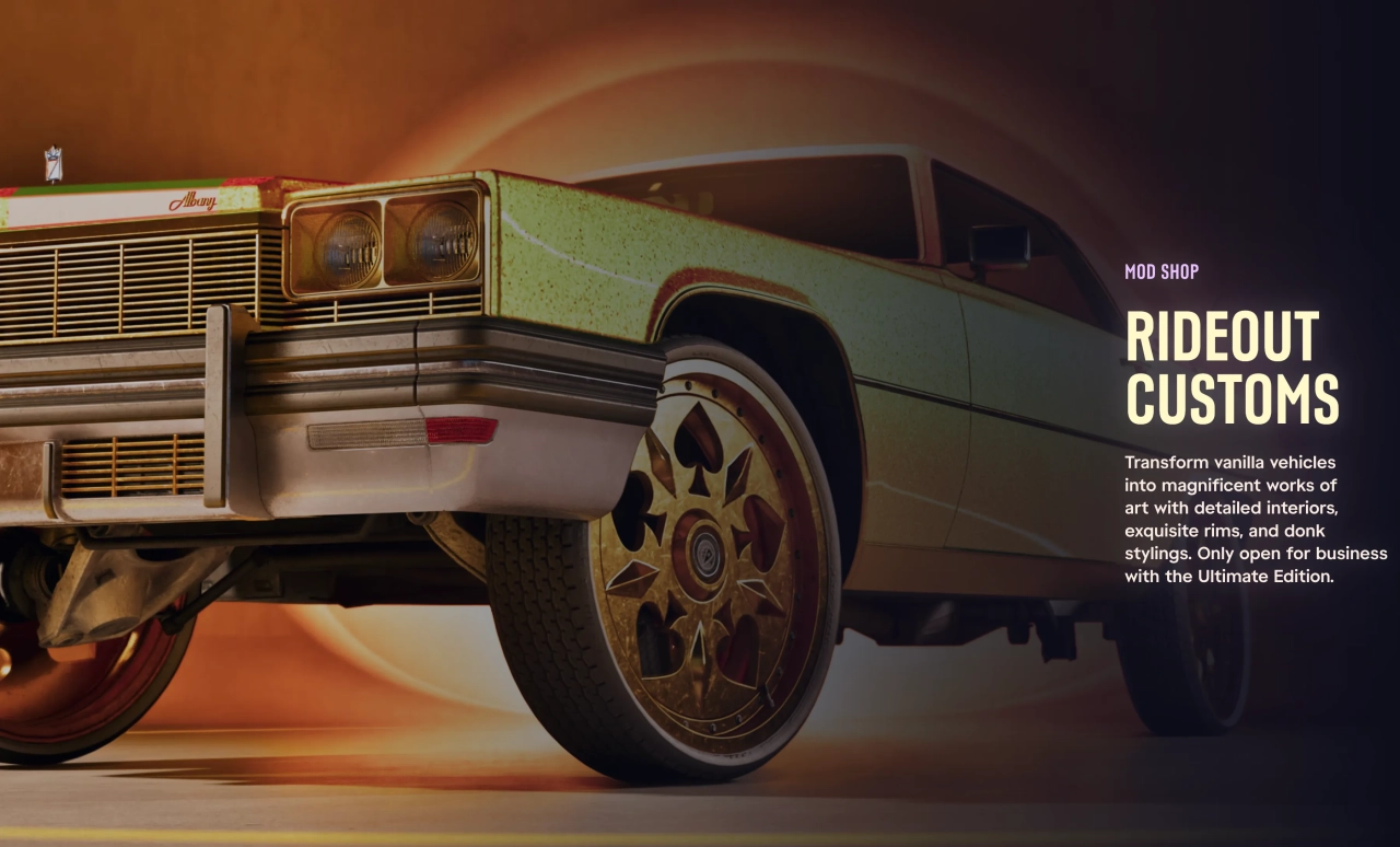 Official GTA 6 Website Ultimate Edition Rideout Customs