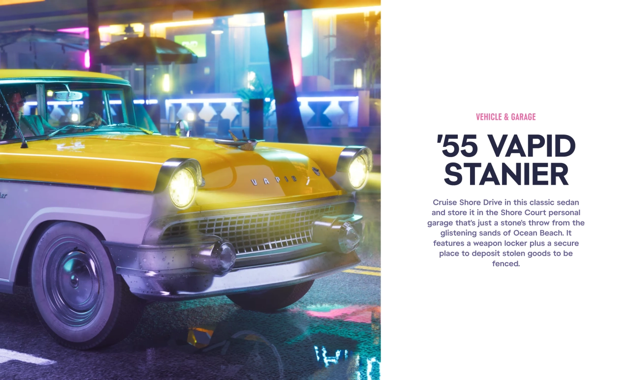 Official GTA 6 Website Vintage Vice City Pack Stanier