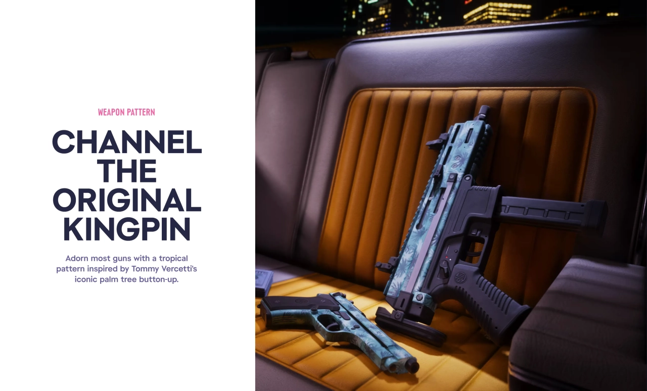 Official GTA 6 Website Vintage Vice City Pack Weapon Pattern