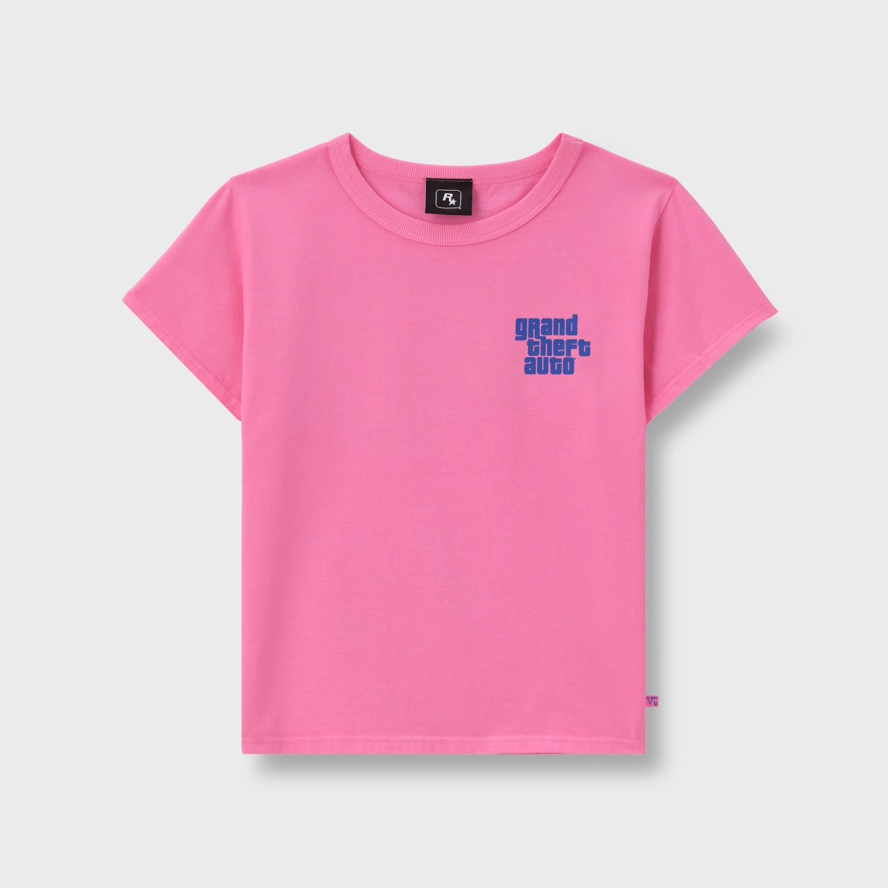 Pink Grand Theft Auto VI Women’s Cropped Baby Logo Tee
