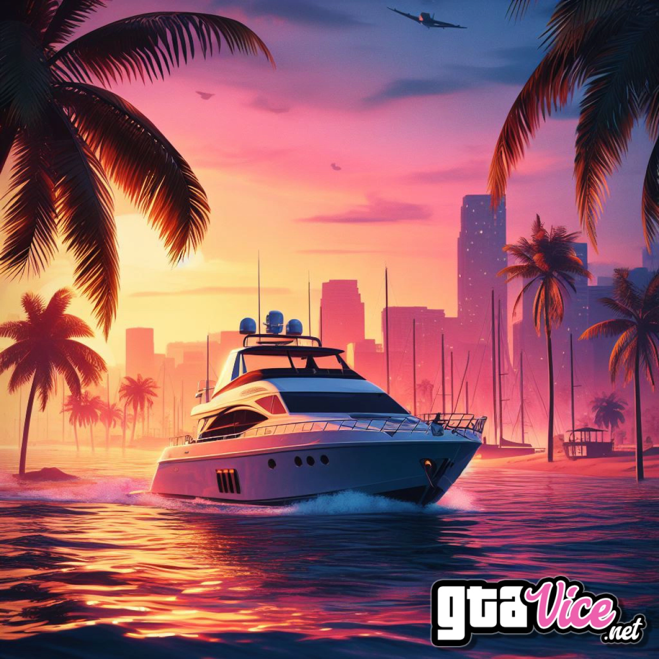 Pink Sky Boat Concept Art (AI Generated By Psy)