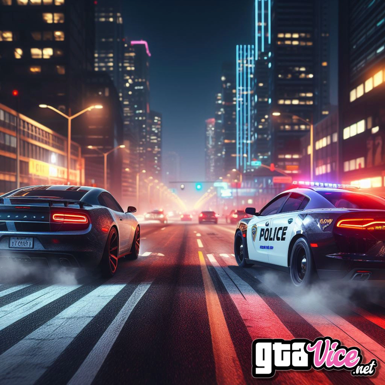 Police Chase Concept Art (AI Generated By Psy)