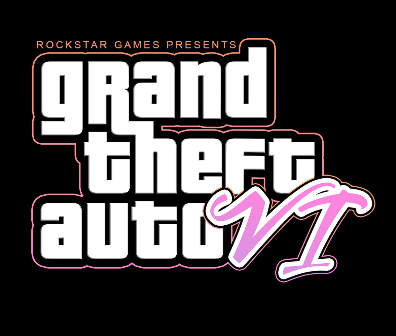 Rockstar Games Presents GTA VI - Fan Art Logo